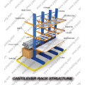 Cremalheira Cantilever com braços ajustáveis ​​para cima e para baixo e o pino de parada de segurança evita a queda